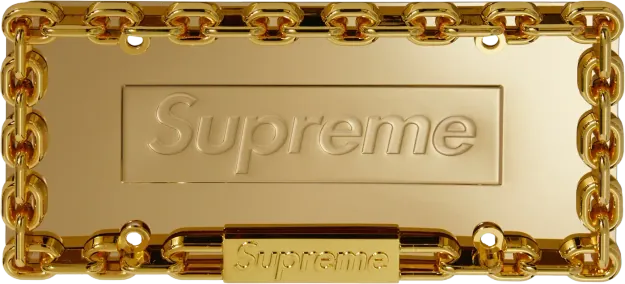 Supreme Chain License Plate Frame Gold