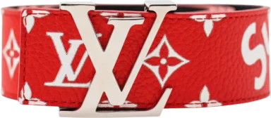 Louis Vuitton x Supreme Initiales BeltÂ 40Â MM Monogram Red