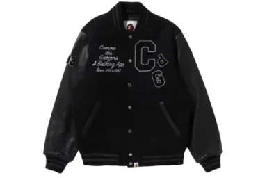 BAPE x Comme des Garcons Osaka Exclusive Varsity Jacket Black US XL