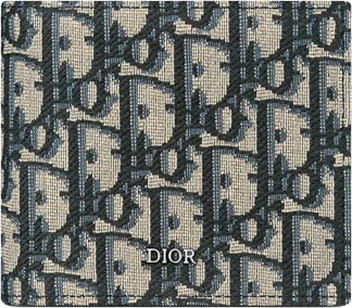 Dior Wallet Beige and Black Dior Oblique Jacquard