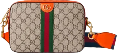 Gucci Ophidia GG Small Crossbody Bag Beige/Ebony/Orange