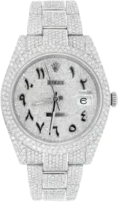 ROLEX DATEJUST 41MM STEEL (126300) - 22.00CTW FULLY ICED OUT