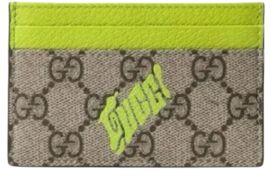 Gucci Beige/Green Gucci Icon Fun Monogram Card Holder