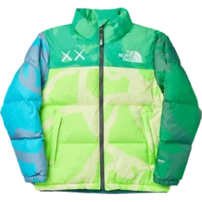 KAWS x TNF Retro 1996 Nuptse Jacket Safety Green