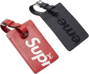Louis Vuitton x Supreme Luggage Tag Set Epi Black/Red