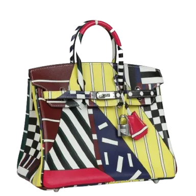 Hermès "One Two Three and Away We Go" Birkin 25 Multicolor Swift Palladium Hardware