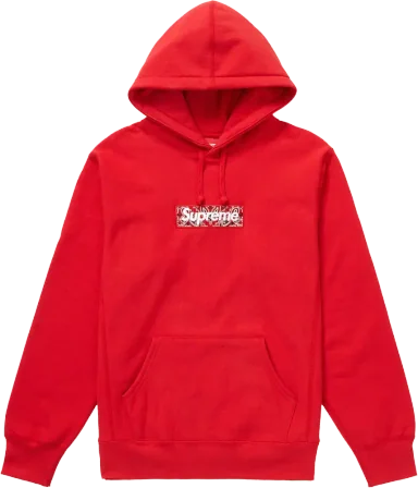 Supreme Bandana Box Logo Hooded Sweatshirt Red (US XL)