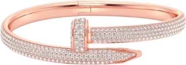 SMALL NAIL DIAMOND BANGLE 14K SOLID GOLD 2.75CTW