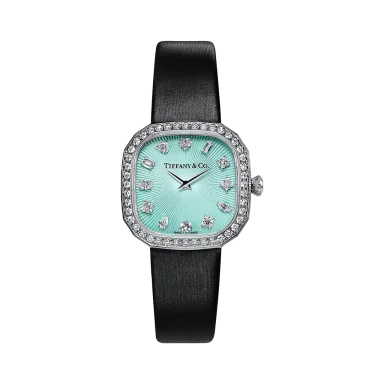 Tiffany Eternity 28 MM Cushion-shaped Watch in White Gold with Diamonds