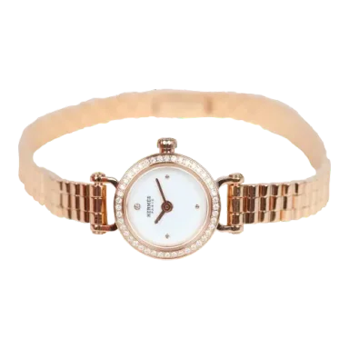 Hermès Faubourg Watch GM 18K Rose Gold White Diamonds Rose Gold Hardware