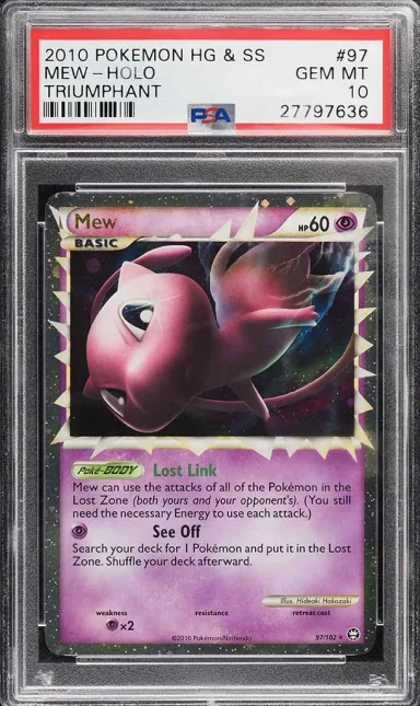 2010 Pokemon Heartgold & Soulsilver Triumphant Holo Mew #97 PSA 10 GEM MINT
