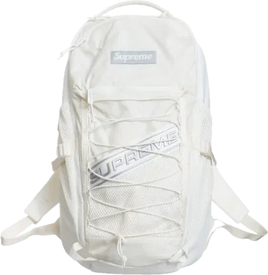 Supreme Logo Backpack White