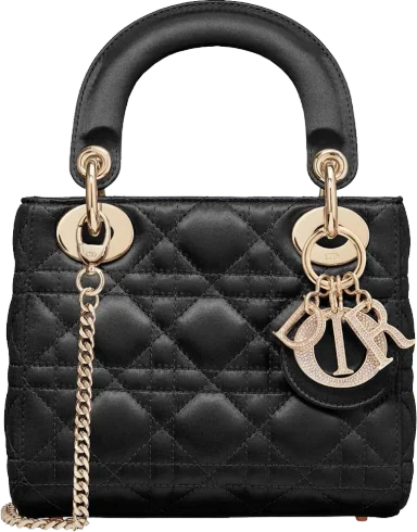Dior Lady Dior Cannage Satin Mini Black