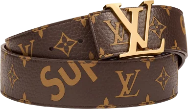 Louis Vuitton x Supreme Initiales Belt 40 MM Monogram Brown Gold