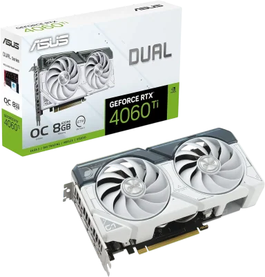ASUS Dual GeForce RTX™ 4060 Ti White OC Edition 8GB GDDR6