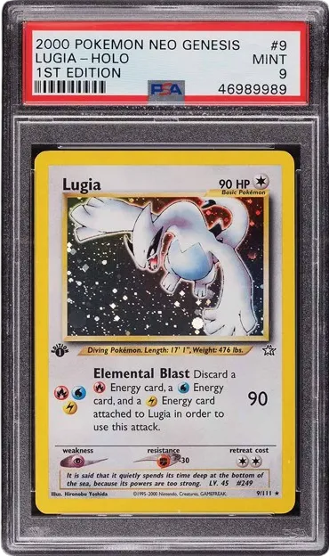 2000 Pokemon Neo Genesis 1st Edition Holo Lugia #9 PSA 9 MINT