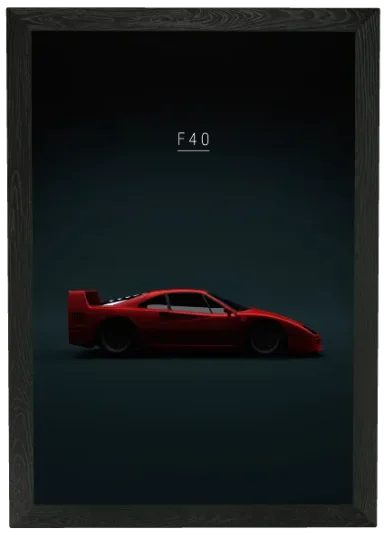 1987 F40 Red Gloss L Black Frame Displate