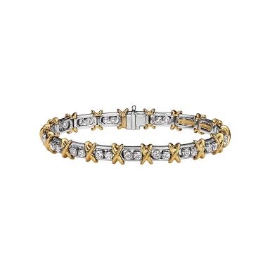 36 Stone Bracelet in Platinum & Gold with Diamonds