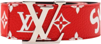 Louis Vuitton x Supreme Initiales Belt 40 MM Monogram Red